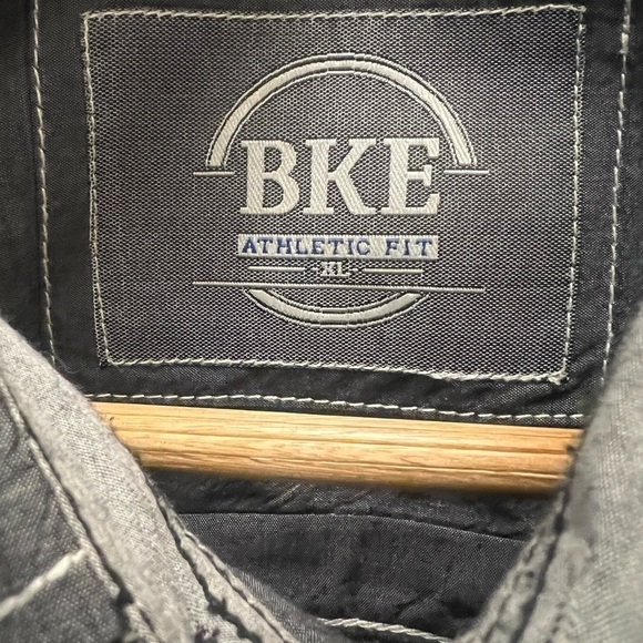 🔥 BKE Gray Denim Western Button Up Shirt XL Long Sleeve Casual Work Cowboy Rodeo - Picture 7 of 7